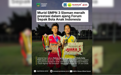 Murid SMPN 3 Sleman meraih prestasi dalam ajang Forum Sepak Bola Anak Indonesia