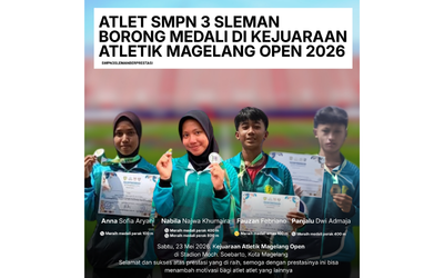 ATLET SMPN 3 SLEMAN BORONG MEDALI DI KEJUARAAN ATLETIK MAGELANG OPEN 2026