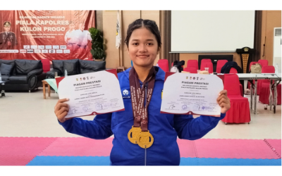 Amel Meraih Medali 2 Emas di Ajang Kejurkab Inkanas Piala Kapolres Kulon Progo.