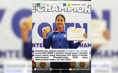 Caroline Leta Amelia murid KKO SMPN 3 Sleman meraih juara 1 (medali emas)