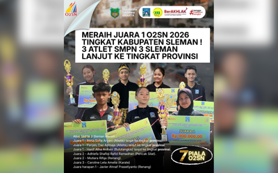 MERAIH JUARA 1 O2SN 2026 TINGKAT KABUPATEN SLEMAN !  3 ATLET SMPN 3 SLEMAN LANJUT KE TINGKAT PROVINSI